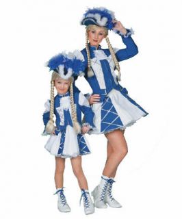 Kinder Kostüm Tanzmariechen blau/weiß/gold Gr. 104