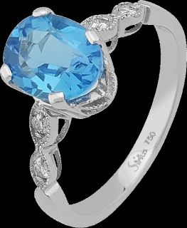 Design Blau Topas Diamant Ring 750 Weißgold Zertifikat