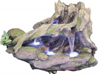 Xilong Wasserfall inkl. Pumpe LED Beleuchtung 103/53/h71 cm