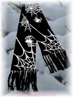 Schal Spinne Spinnennetz Baumwolle Gothic Punk schwarz Cobweb Vampir