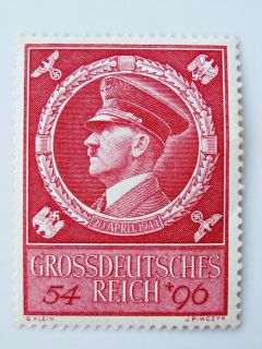 Adolf Hitler Portrait im Lorbeerkranz mit Reichsadler und Hakenkreuz