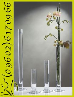 Glasvase Blumenvase schmale Glas Vase mit Fuß 40 cm
