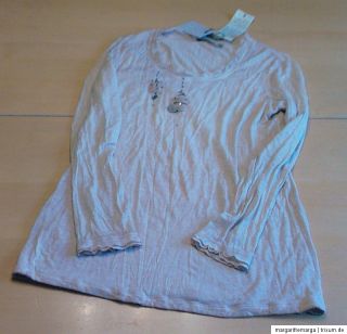 BOTTEGA Longshirt Kleid Tunika Spitze + Strass Shirt beige Elisa