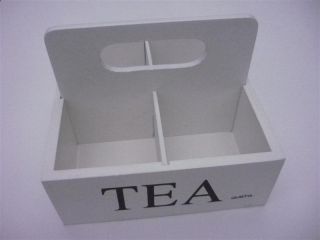 Teedose weiß, Teekiste Teebeutel, Holz Box Tee, Vorratsdose Tee