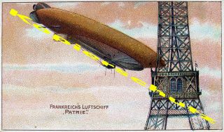 Luftschiff Patrie Lebaudy Eifelturm Paris Zeppelin 1903