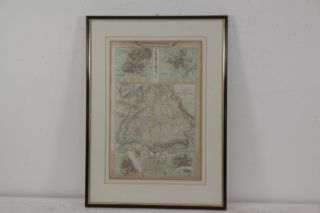 Landkarte kolorierter Kupferstich Süddeutschland 19.Jhd