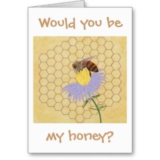 Would you be my honey, Bee Valentine cards