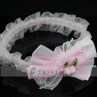 Stirnband Baby Haarband mit lace Erdbeere Schleife Blume NEU 126 0008