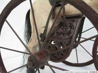 Holz Schaukelpferd 60cm Karusellpferd Holzpferd mit Räder Dreirad
