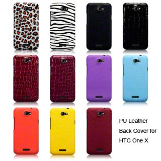 Covert Branded PU Leather Back Cover Case For HTC One X Leopard