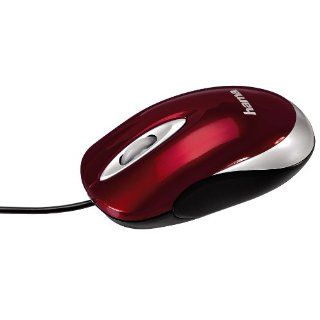 Hama M314 optische Maus schnurgebunden rot silber: Computer