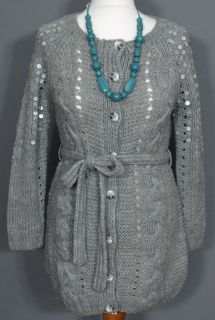 Knit Strickjacke Gr.S/36 NP139.95€ Pullover grau Baumwolle *