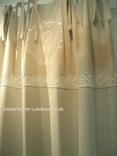 CRYSTAL*Gardine*120x240*2 STÜCK*Schlaufen Vorhang Sand Monogramm