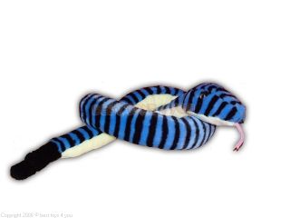 Schlange Klapperschlange blau mit Rassel 137 cm