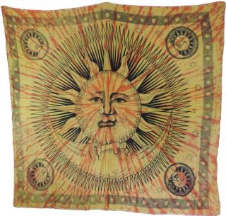 Wandbehang Couch Überwurf Decke Indien Sonne Mond Motiv Nr. 142