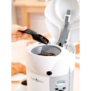 Coffee Maxx weiss Kaffemaschine mit Mahlwerk und Timer 