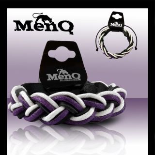 MenQ Damen Lederarmband Frauen lila weiß schwarz echtes Leder Armband