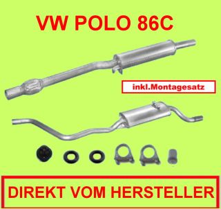 Auspuffanlage Auspuff VW Polo 86C Neu incl Montagesatz