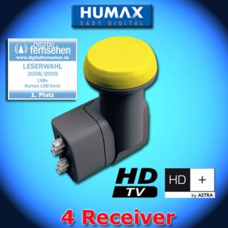 Humax DIGITAL Quad LNB 142 für 4 Teilnehmer HDTV 3D HD+