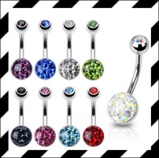 GLAMOUR SCHMUCKSTEINE Bauchnabelpiercing ~weiss~