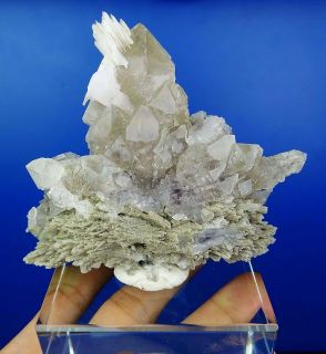 Neufund MineralienTop Prase Bergkristall,Calcit,Grün Quartz