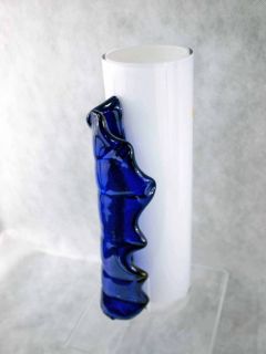 Glas Design Objekt Vase weiße Tischvase Wasser Aqua