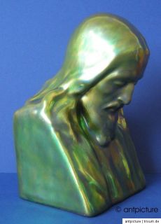 Zsolnay Porzellan Eosin Jesus Figur um 1930 porcelain figurine