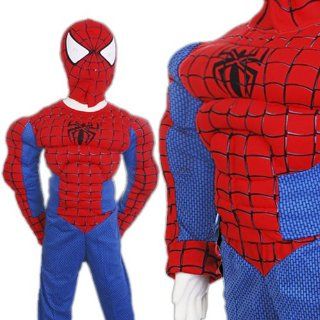 D152 11 Spiderman Kinder Kostüm mit Muskeln (Gr.116/122)