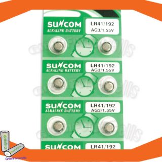 40 x AG3 LR41 192 Alkaline Button Cell Battery Suncom