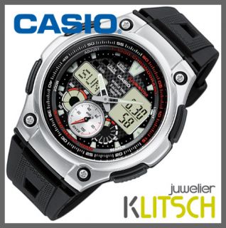 Casio Analog Digital Quarz 1/1000 Chrono Herren Uhr AQ 190W 1AVEF UVP