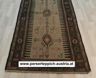 Perser Teppich Orientteppich Kelim Iran 97x198cm handgeknüpft, TP