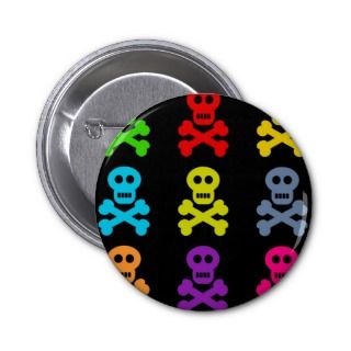 Colourful Skulls Pinback Button