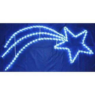 LED Stern mit Schweif aus Lichtschlauch 128 x 57cm weiß 