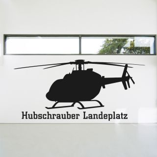 Wandtattoo Hubschrauber Landeplatz Helicopter Wandbild