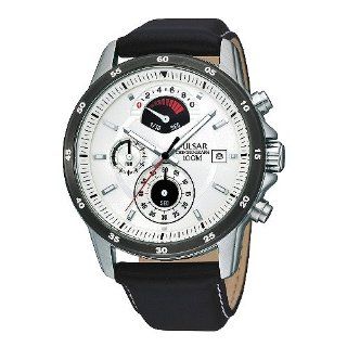 Pulsar Uhren Herren Armbanduhr XL Sport Chronograph Quarz Leder