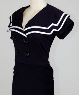 Gossip Girl Sailor Nautical Rockabilly Dress Kleid M