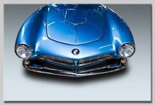 Leinwand Bild BMW Oldtimer Blau Auto Bilder Klassiker Abstrakt Sport