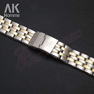 NEU AK Silber Golden Edelstahl Uhr Ersatz Faltschließe Armband 20mm