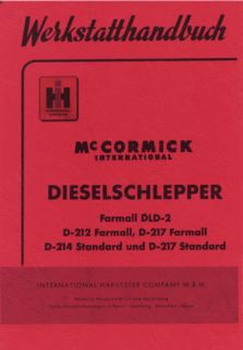 Werkstatthandbuch MC Cormick Farmall D 214 Standard