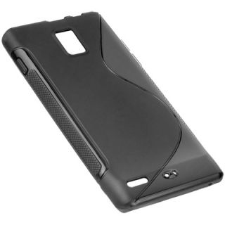 Design Protect Silikon Case black f Huawei Acsend P1 Schutz Hülle