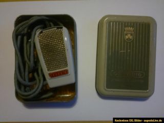 Grundig Dynamisches Mikrofon GDM 15 mit Original Blechdose 50er 60er