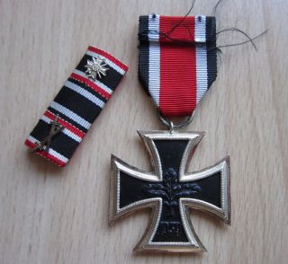 orig. 57er EK2 1939 mit 3er Bandspange Eisernes Kreuz 1939 Tragweise