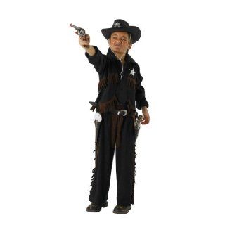 Karneval Kostüm Kinder Cowboy Gr. 164 schwarz 2tlg. Sheriff 