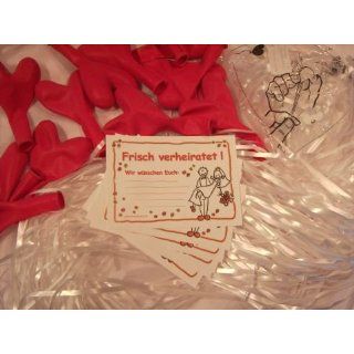 Ballonflugkarten Set: Herzballons rot, Verschlüsse, Flugkarten