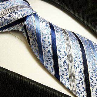 Krawatte blau Barock 100% Seide von Paul Malone in hochwertiger