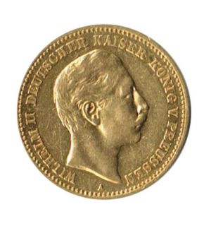 10 Mark Reichsmark Gold Preussen 1890 A Wilhem II. (J. 251)