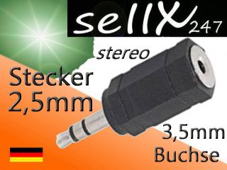Klinke Klinken Adapter 3,5mm Buchse 2,5mm Stecker audio