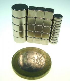 30 Neodym Supermagnete Magnete 10x5/4x2/5x5x5 mm NEU 