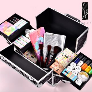 Vintage Black Pro Beauty Makeup Therapist Artist Cosmetics Case Box w