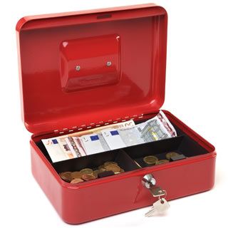 Geldkassette Kassa Cassaforte Cashbox 20 cm rot Cassetta Portavalori
